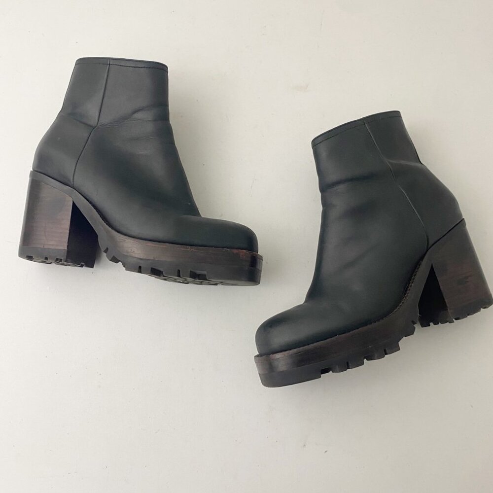Jeffrey Campbell Abundant Lug Sole Ankle Boots Shoes Chunky Black
